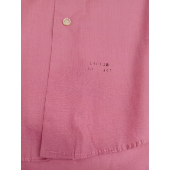 Vtg 70's Lancer of California Pink Never Need Ironing Shirt Long Sleeve Sz 16.2 - Picture 4 of 9